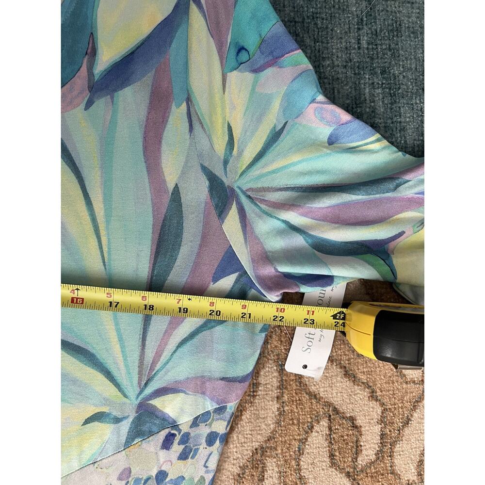 SOFT SURROUNDINGS Stella Painterly Blue Floral Maxi Dress Sz 1X 18W/20W NWT - Picture 8 of 10